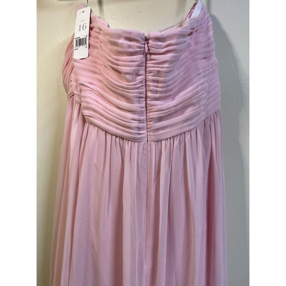NWT Donna Morgan Collection Chiffon Formal Dress Sz 16 Pink Sweetheart Strapless - Picture 13 of 13